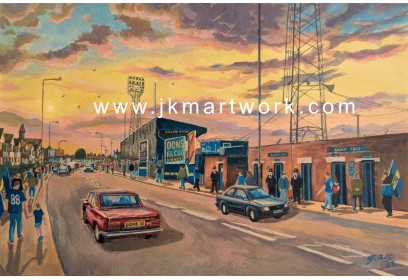 Plough Lane Stadium 'Going to the Match' Fine Art Print - AFC Wimbledon Plough Lane Stadium 'Going to the Match' Fine Art Print - AFC Wimbledon